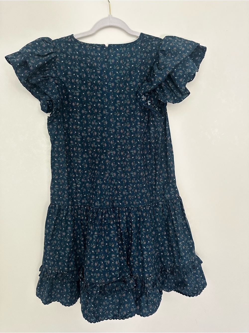 HUNTER BELL Navy Blue and White Ruffle Mini Dress - Picture 2 of 3
